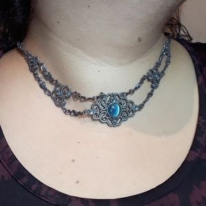 Silver w/Blue Gem necklace
